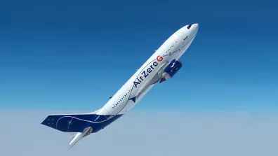 L’Airbus A310 zéro G en pleine ascension avant de redescendre « en piqué » à 650 km/h pour simuler l’impesanteur.