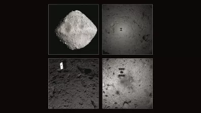 L'astéroïde Ryugu photographié par la sonde Hayabusa2. 