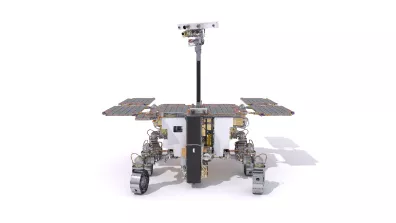 Le rover européen Rosalind Franklin, de la taille d’une petite voiture,  pèse 300 kg. Il comprend 9 instruments scientifiques.