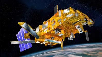 Vue d’artiste d’un satellite embarquant l’instrument IASI