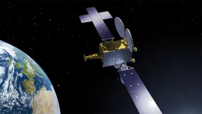 Vue d’artiste d’un satellite intégré sur la plateforme NEOSAT