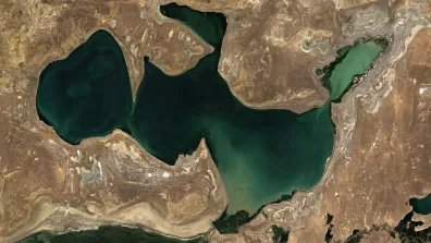 Image satellite de la petite mer d’Aral