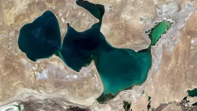 Image satellite de la petite mer d’Aral