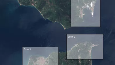 Image satellite du détroit de Gibraltar