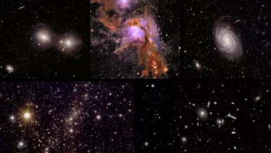 5 images de l'Univers associées aux premiers résultats scientifiques d'Euclid