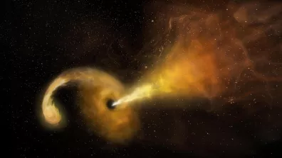 Vue d'artiste d'un trou noir stellaire