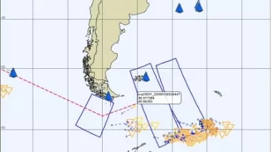 Carte de prévision des icebergs