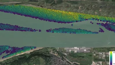 Image satellite de SWOT de l’estuaire de la Seine Image satellite de SWOT de l’estuaire de la Seine