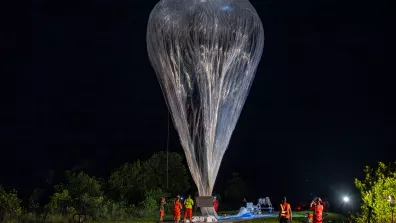 Ballon manœuvrant BalMan prêt pour son 1er essai en vol au CSG.