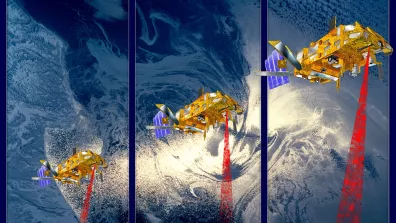 Illustration des satellites Metop-A, Metop-B, Metop-C