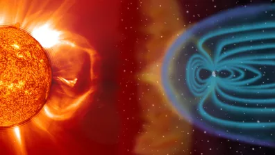 Illustration montrant une éruption solaire dirigée vers la Terre