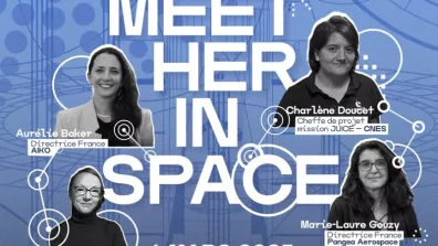 Visuel de la conférence Meet her in space.