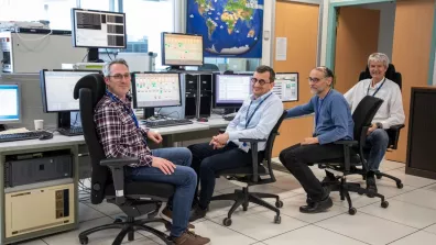 Les quatre membres de l'équipe intégrée CNES/CS du CTTM.