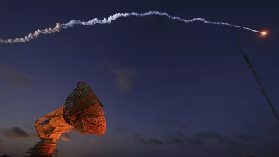 Décollage d'une fusée Ariane 5 depuis la station de télémesure Galliot, en Guyane. Décollage d'une fusée Ariane 5 depuis la station de télémesure Galliot, en Guyane.