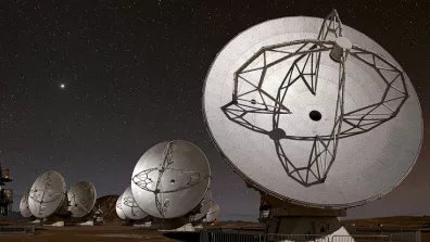 Antennes du radiotélescope ALMA, au Chili
