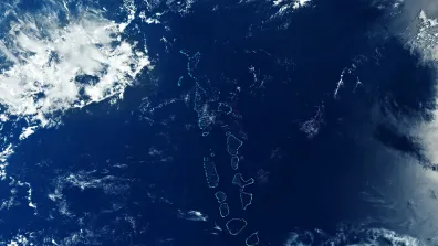 Image satellite de l'archipel des Madives