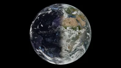 Equinoxe d'automne vu depuis le satellite météorologique Meteosat, en orbite au-dessus de la Terre