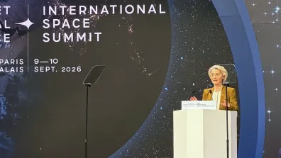 La présidente de la Commission européenne Ursula von der Leyen lors du SIE 2026.