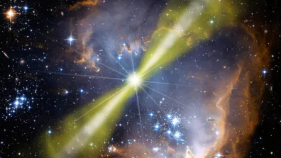 Vue d'artiste d'un sursaut gamma.