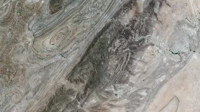 Image satellite de Djebel Amour, une haute chaîne de l’Atlas saharien semi-aride