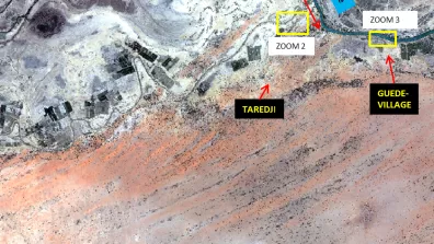 Image satellite de la ville de Taredji se situe au nord du Sénégal