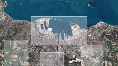 Image satellite de la baie de San Francisco en Californie