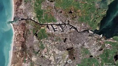 Image satellite de la ville d'Amsterdam