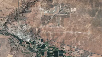 Image satellite de Fort Sumner dans le comté de Baca au centre-est de l’Etat fédéré du Nouveau-Mexique