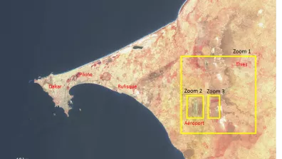 Image satellite de la ville Dakar et sa région