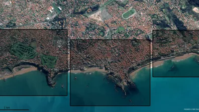 Image satellite du littoral de Biarritz