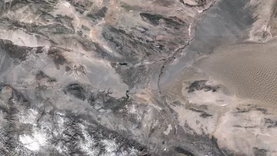 Image satellite de la région du Gansu dans le désert de Gobi