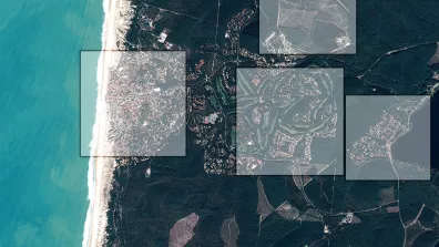 Image satellite de Lacanau, stations balnéaires de la Côte d’Argent