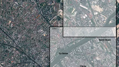 Image satellite de la banlieue nord-ouest de Paris