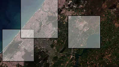 Image satellite de l’agglomération de Rabat-Salé, capitale du Maroc