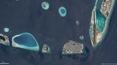 Image satellite des Maldives