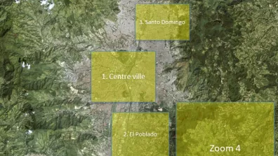 Image satellite de la vallée de l'Aburrá entre les cordillères Occidentale et Centrale