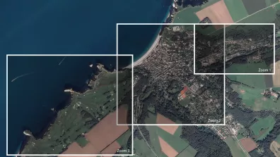 Image satellite d'Étretat, station balnéaire