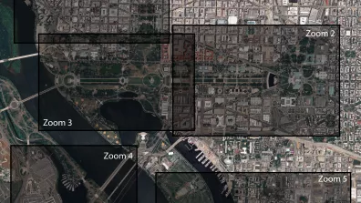 Image satellite de la ville Washigton