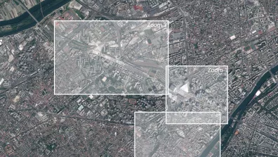 Image satellite de la Défense, Paris