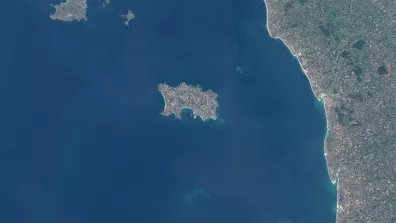 Image satellite des îles Anglo-normandes