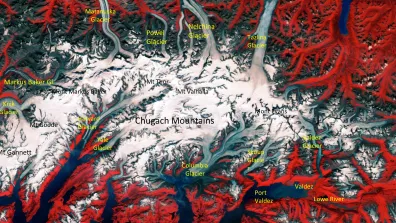 Image satellite du glacier Columbia
