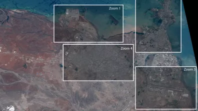 Image satellite de la mer Rouge, Djibouti 