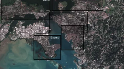 Image satellite de l'île de Grande-Terre, en Guadeloupe