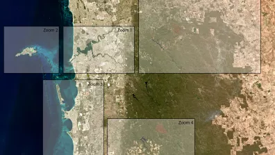 Image satellite de la capitale de l'Australie-Occidentale, Perth