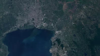 Image satellite de la ville de Pattaya, située sur la côte est du golfe de Thaïlande