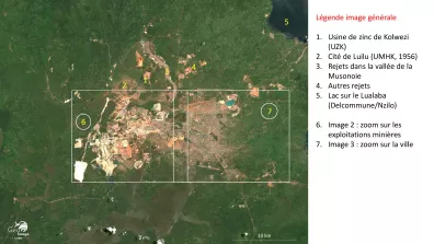 Image satellite de Kolwezi , ville minière située au sud-est de la capitale de la République démocratique du Congo (Kinshasala)