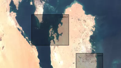 Image satellite du Quatar