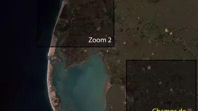 image satellite de l'ouest de la péninsule Russe du Yamal