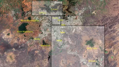 Image satellite de la capitale de l’Éthiopie, Addis Abeba