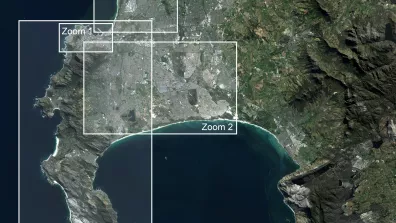 Image satellite du Cap, ville la plus australe du continent africain